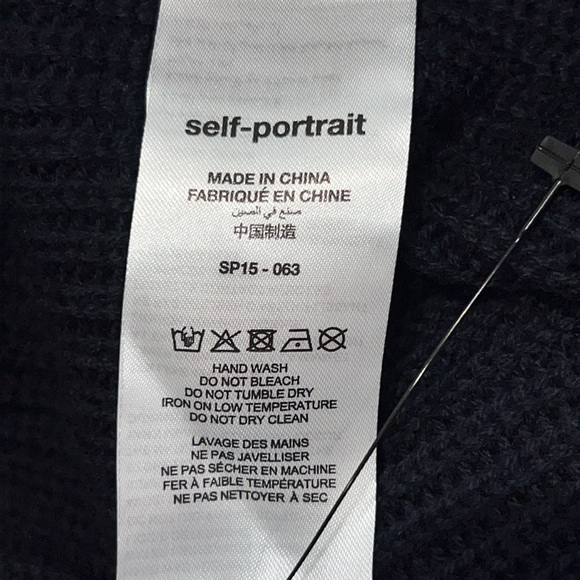 Self-Portrait STRIPED FRILL SWEATER
NAVY Wool Jumper Medium. - Picture 14 of 16